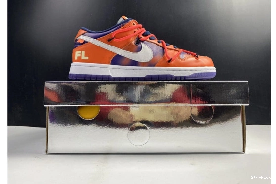 Perple CT0856-801 O-W Dunk SB White Nike  x Orange Low 0325